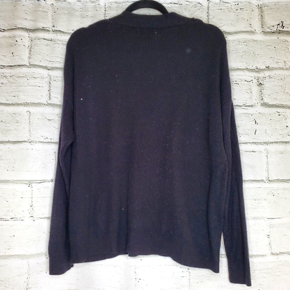 Topshopâoversized vâneckâribbedâsweaterâblackâXS